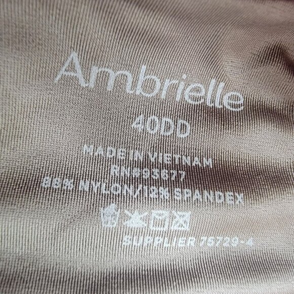 Ambrielle‎ Bra Plunge Push-Up Bra Size 40DD Underwire Dark Champagne Full Figure - Picture 5 of 5